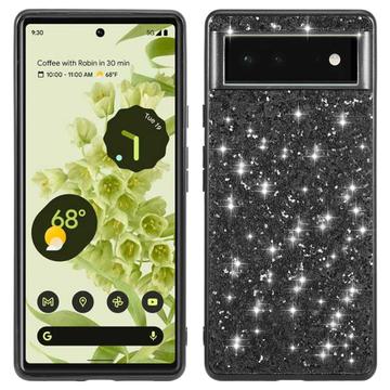 Google Pixel 8a Glitter Series Hybrid Case - Black