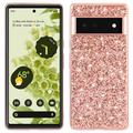 Google Pixel 8a Glitter Series Hybrid Case - Rose Gold