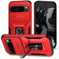 Google Pixel 9 Pro XL Rotary Ring Hybrid Case with Camera Shield - Red