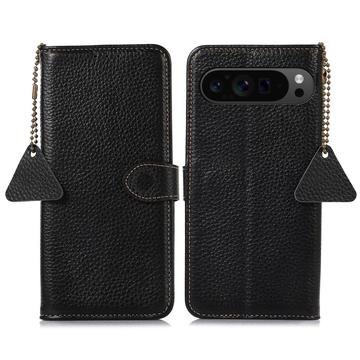 Google Pixel 9 Pro XL Wallet Leather Case with RFID - Black