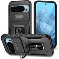 Google Pixel 9/9 Pro Rotary Ring Hybrid Case with Camera Shield - Black