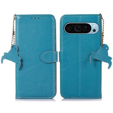 Google Pixel 9/9 Pro Wallet Leather Case with RFID - Blue