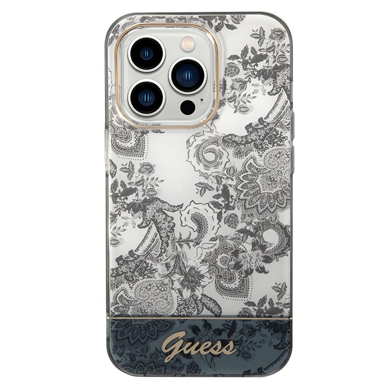 Funda de Silicona Guess Metal Logo para iPhone 14 Pro Max - Negro