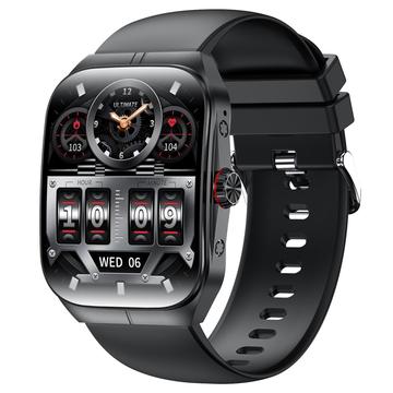 HK80 Smart Watch with AMOLED Curved Screen, Bluetooth Call, Health Monitor & NFC