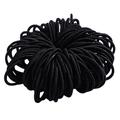 Hair Elastics / Hair Bands - 100 Pcs. - Black