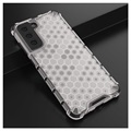 Honeycomb Armored Samsung Galaxy S21 FE 5G Hybrid Case - Transparent