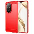 Honor 200 Pro Brushed TPU Case - Carbon Fiber - Red