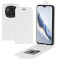 Honor Magic6 Pro Vertical Flip Case with Card Slot - White