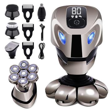 JK-2016 Full Body Washable 5-in-1 Multifunctional Electric Shaver with Digital Display