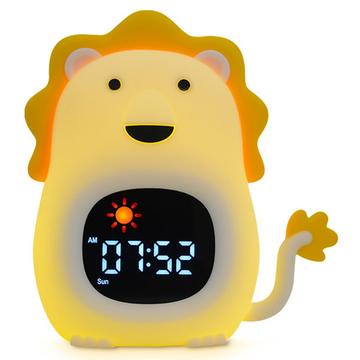 JL-822 White Noise Alarm Clock - Sleep Bedside Lamp with Tap Control Night Light - Lion