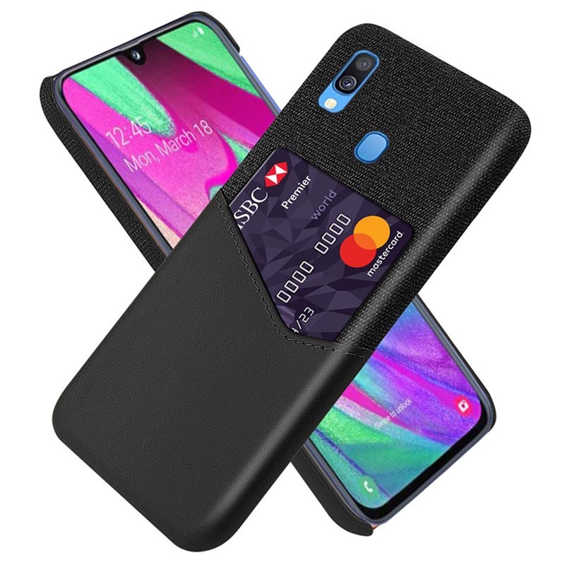 KSQ Samsung Galaxy A40 Case with Card Pocket - Black