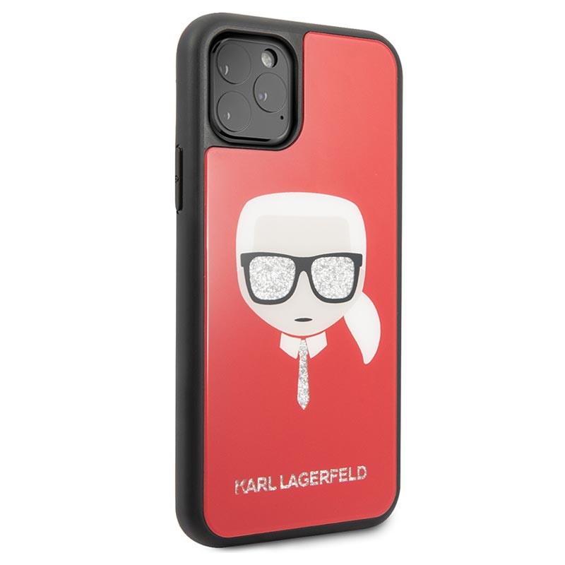 Karl Lagerfeld Double Layers Glitter iPhone 11 Pro Case - Red