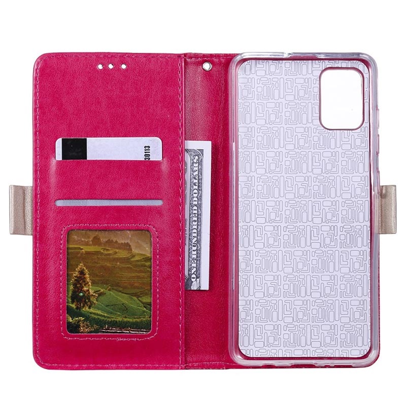 Lace Pattern Samsung Galaxy A51 Wallet Case Hot Pink 2448