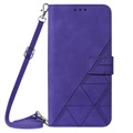 Line Series Samsung Galaxy S22 Ultra 5G Wallet Case - Purple