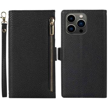 iPhone 14 Pro Wallet Case with Strap & Zipper