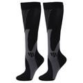 Long Compression Socks for Sports, Travel - S/M - Black