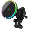 Magnetic Wireless Charger / Air Vent Car Holder w. RGB OJD-121
