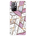 Xiaomi Redmi Note 11 Pro/Note 11 Pro 5G Marble Pattern IMD TPU Case - White / Pink