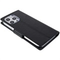 Mercury Goospery Fancy Diary iPhone 14 Pro Max Wallet Case - Black