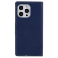 Mercury Goospery Fancy Diary iPhone 14 Pro Max Wallet Case - Blue