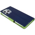 Mercury Goospery Fancy Diary iPhone 14 Pro Max Wallet Case - Blue