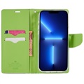 Mercury Goospery Fancy Diary iPhone 14 Pro Max Wallet Case - Blue