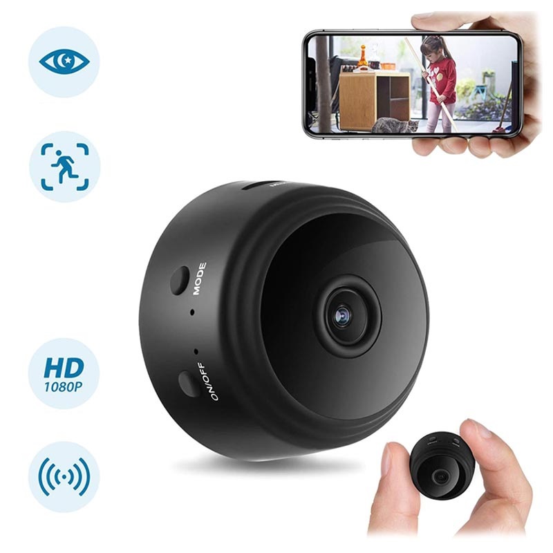 Mini Magnetic Full HD Home Security Camera - WiFi, IP - Black