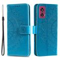 Motorola Edge 50 Fusion Mandala Series Wallet Case - Blue