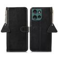 Motorola Edge 50 Neo Wallet Leather Case with RFID - Black