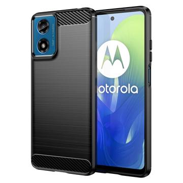 Motorola Moto G04/G24 Brushed TPU Case - Carbon Fiber - Black