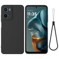 Motorola Moto G05/E15 Liquid Silicone Case with Hand Strap - Black