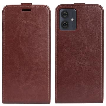 Motorola Moto G54 Vertical Flip Case with Card Slot - Brown