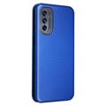 Motorola Moto G62 5G Flip Case - Carbon Fiber - Blue