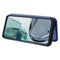 Motorola Moto G62 5G Flip Case - Carbon Fiber - Blue