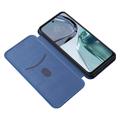 Motorola Moto G62 5G Flip Case - Carbon Fiber - Blue