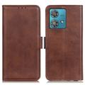 Motorola Moto G84 Wallet Case with Magnetic Closure - Brown