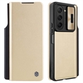 Samsung Galaxy Z Fold5 Nillkin Qin Pro Flip Case - Gold