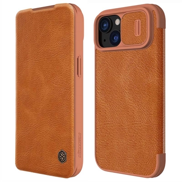 iPhone 15 Nillkin Qin Pro Flip Case - Brown