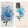 Nokia C02 Glam Series Wallet Case - Flowering Tree / Blue