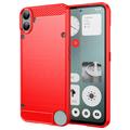 Nothing CMF Phone 1 Brushed TPU Case - Carbon Fiber - Red