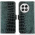 OnePlus 13 Crocodile Series Wallet Leather Case with RFID - Green