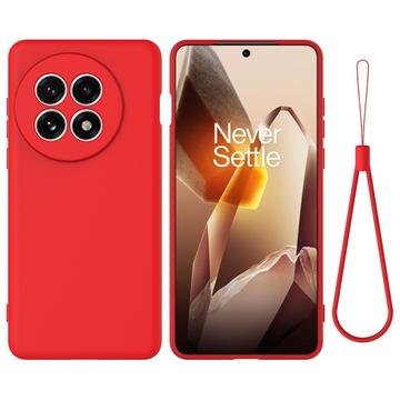 OnePlus Ace 5/5 Pro/13R Liquid Silicone Case with Hand Strap - Red