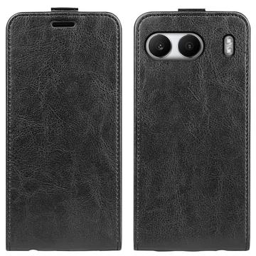 OnePlus Nord 4 Vertical Flip Case with Card Slot - Black