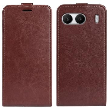 OnePlus Nord 4 Vertical Flip Case with Card Slot - Brown