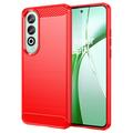 OnePlus Nord CE4 Brushed TPU Case - Carbon Fiber - Red