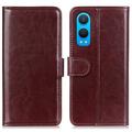 OnePlus Nord CE4 Lite/Oppo K12x Wallet Case with Magnetic Closure - Brown