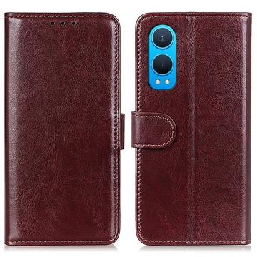 OnePlus Nord CE4 Lite/Oppo K12x Wallet Case with Magnetic Closure - Brown