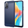 Oppo A18/A38 Brushed TPU Case - Carbon Fiber - Blue