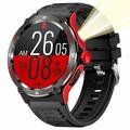 Outdoor-Style Waterproof Smartwatch KT76 w. Compass, Flashlight - 1.53"