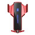 P9 Electric Locking Car Air Outlet Phone Holder 15W Wireless Charger Universal Cellphone Bracket - Red